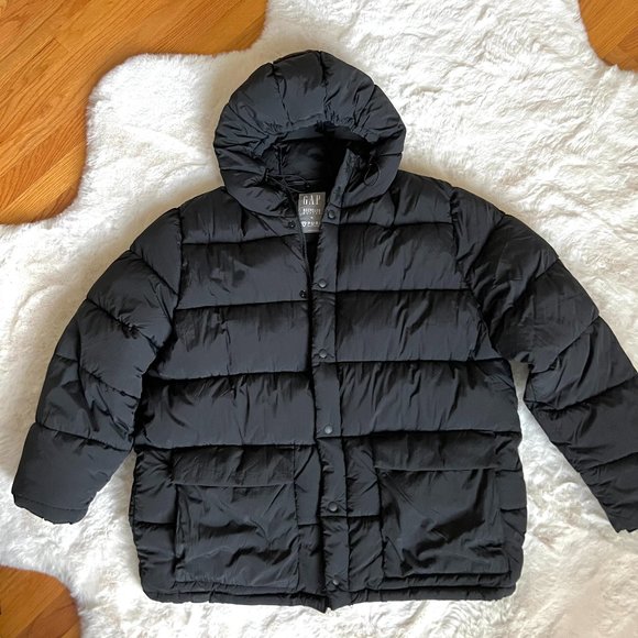 GAP Pure Recycled Big Puffer Jacket XL Black - Picture 2 of 4